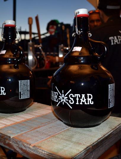 A few of the good looking growlers being sold.