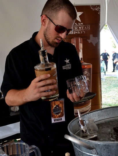 Pouring up a bit of Texas Silver Star’s Spirit Whiskey. The booze police was photobombing in the background.