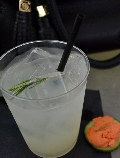 In the VIP section guests were tempted with a refreshing Rosemary Smash and salmon with cucumber.