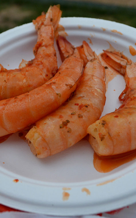 A little bit of extra seasoned shrimp for satiation purposes.