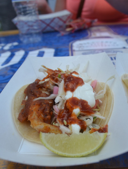 Crispy fish taco from El Come was not my favorite, but it was packed full of ingredients, including slaw.