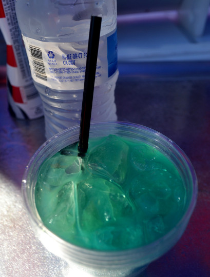 This pretty blue Coconut Crusher was infused with tequilla. A little on the pricey side, but it went down quick and fast in the heat.