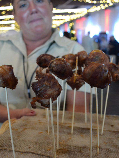 By far one of my absolute Favorite things, the bacon wrapped venison lollipops with jalepeno, smoked mozzarella and molasses from Y.O. Ranch Steakhouse.