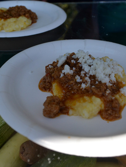 Absolutely loved this rabbit chorizo with grits!