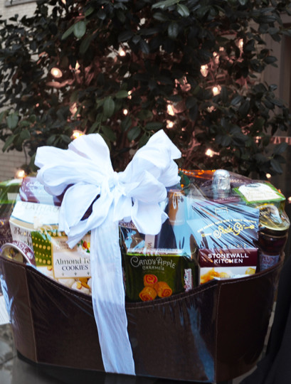 One of the hefty baskets given away during the evening.