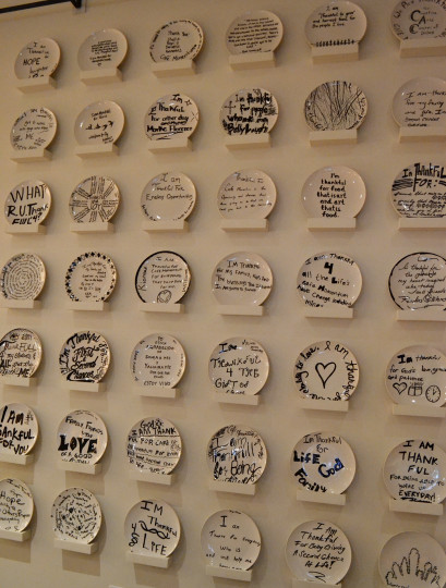 Plated wall of gratitude.